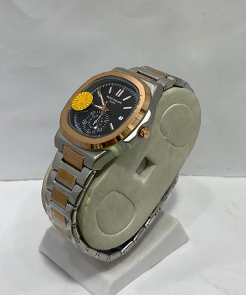 Patek philippe Luxury Two-Tone Square Men’s Watch – Rose Gold Bezel with Black Dial