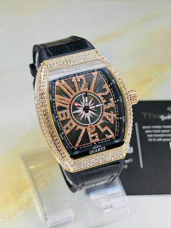 Vanguard Black Rose Gold Iced Frank Muller Watch